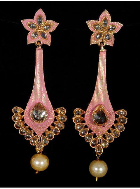 Reverse Ad Earrings With Meenakari Work